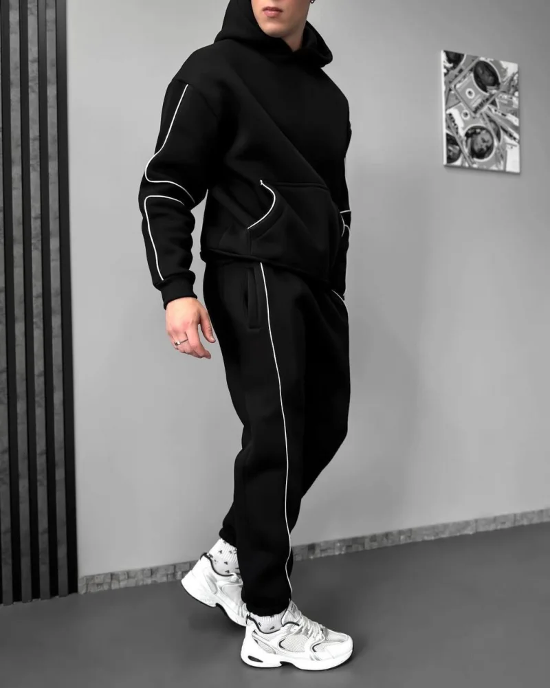 Стильный теплый мужской костюм, Трехнить
